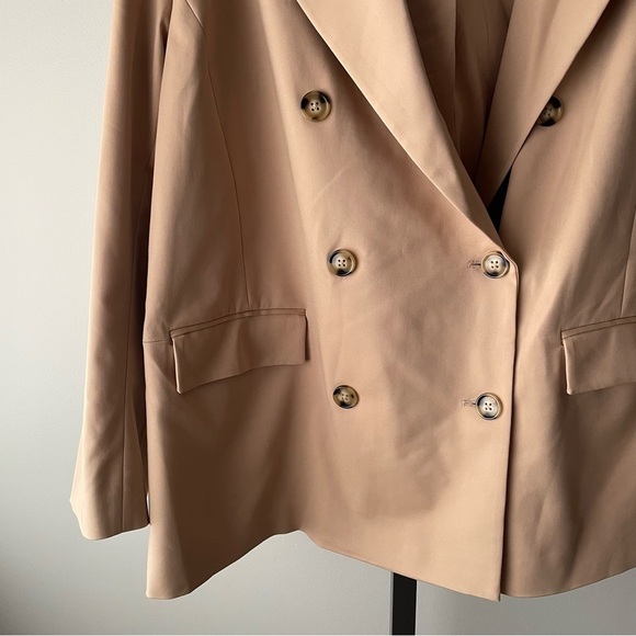 Hudson North Double Breasted Blazer Suit Jacket Tan Womens Plus Size 20W - Picture 6 of 8
